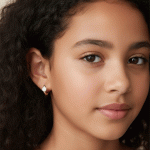 Argollas Huggies para Niñas Baño de Oro con Circones - Imagen 2