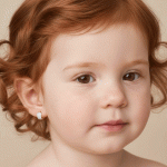 Argollas Huggies para Niñas Baño de Oro con Pavé de Circones Blancos - Imagen 2