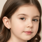 Argollas Huggies Bañadas en Oro para Niñas con Circones | Diseño Cruz Floral - Imagen 2