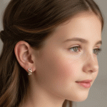 Argollas Huggies 'Eslabón Cadena' Delicado para Niñas - Baño en Oro con Circones - Imagen 2