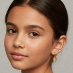 Aretes de Tasita de Café Esmaltada Rosa para Niñas | Baño de Oro - Imagen 2