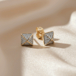 Aretes Cuadrados Luxury Cruzados – Baño en Oro Italiano 24KT y Oro Blanco