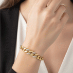 Pulsera Bañada en Oro Tipo Eslabón con Detalles de Circones – Elegancia Moderna - Imagen 2