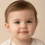 Aretes Ortopédicos para Bebé Bañados en Oro – Aros Mini con Circones - Imagen 2