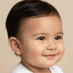 Aretes Ortopédicos en Forma de Bailarina con Circones Bañados en Oro para Bebés - Imagen 2