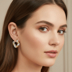 Argollas Trenzadas Bañadas en Oro y Oro Blanco con Brillo de Circones - Imagen 2