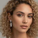 Aretes Bañados en Plata con Diseño Minimalista de Placa Colgante - Imagen 2