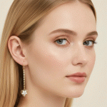 Aretes Largos Corazón Glam Bañados en Oro con Circones - Imagen 2