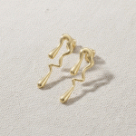 Aretes Estilo Derretido Bañados en Oro para Mujer