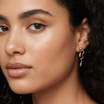 Aretes Estilo Derretido Bañados en Oro para Mujer - Imagen 2