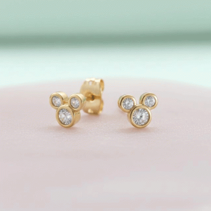 Aretes Mini Brillantes Bañados en Oro – Diseño Dulce y Elegante