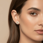 Aretes Virgen de Guadalupe Bañados en Oro con Flor de Circones - Imagen 2