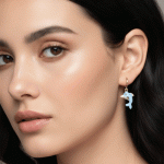 Aretes Delfín Azul Bañados en Oro – Tiernos y Divertidos - Imagen 2