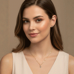 Juego de Cadena, Dije y Aretes Cruz con Cristales Multicolor Bañados en Oro - Imagen 2