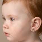 Aretes Ortopédicos para Bebé Bañados en Oro – Racimo de Uvas con Circones - Imagen 2