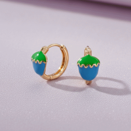 Argollas Huggies para Niñas Bañadas en Oro – Diseño Infantil Bicolor