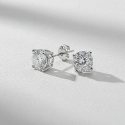 Broqueles de Circón Corte Brillante en Baño de Plata – Elegancia Atemporal