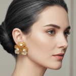 Aretes de Ramillete Floral en Filigrana Artística con Baño de Oro y Circones - Imagen 2