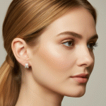 Aretes de Lujo en Oro Italiano de 24K con Detalles en Oro Blanco y Circones - Imagen 2