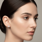 Aretes de Corazón en Oro Italiano de 24K con Micro-Pavé de Oro Blanco y Circones - Imagen 2