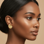 Aretes de Caracol Nautilus con Baño de Oro con Circón - Imagen 2