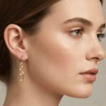 Aretes de Eslabones Colgantes en Baño de Oro – Estilo Cadena Urbana - Imagen 2