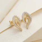 Aretes de Gota Texturizada con Micro-circones en Baño de Oro