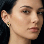 Aretes de Gota Texturizada con Micro-circones en Baño de Oro - Imagen 2