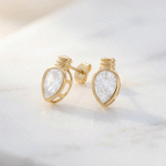 Aretes de Gota en Cristal Facetado con Baño de Oro