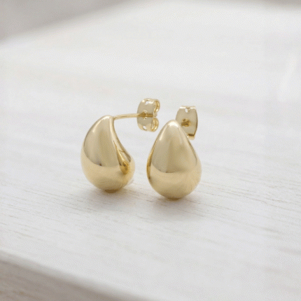 Aretes Gota Minimalistas Bañados en Oro