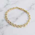 Pulsera Corazón e Infinito con Circones Bañada en Oro