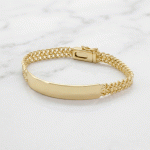 Pulsera Esclava Personalizable en Baño de Oro con Cadena de Malla Franco