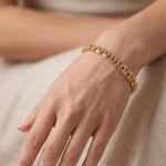 Pulsera de Cadena Tejido Bismark en Baño de Oro Premium - Imagen 2