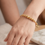 Brazalete Semanario Ajustable en Baño de Oro con Esferas - Imagen 2