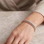 Pulsera de Triple Hilo Espiga y Riviera de Circones en Baño de 3 Oros - Imagen 2