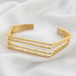 Pulsera Multibanda Geométrico en Baño de Oro