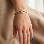 Pulsera Semirrígida de la Selección de Ecuador Bañada en Oro con Placa Tricolor Esmaltada - Imagen 2