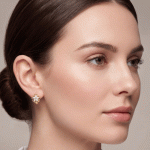Argollas Huggies Bañadas en Oro con Diseño de Flor Calada y Circones en Talla Marquesa - Imagen 2