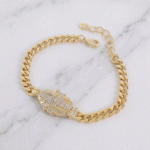 Pulsera Bañada en Oro con Virgen de la Medalla Milagrosa en Circones