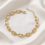 Pulsera de Eslabones Grano de Café Bañada en Oro