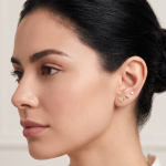 Set Combo de 3 Pares de Aretes Bañados en Oro Corazones Lisos Graduados - Imagen 2