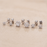 Set Combo de 3 Pares de Aretes Bañados en Plata con Circones Solitarios Graduadas