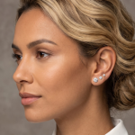 Set Combo de 3 Pares de Aretes Bañados en Plata con Circones Solitarios Graduadas - Imagen 2