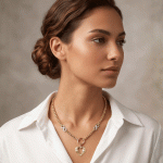 Collar para Dama Bañado en Tres Oros con Cadena Veneciana Gruesa, Infinitos y Dije de Corazón Alado - Imagen 2