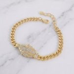 Pulsera Bañada en Oro con Virgen de la Medalla Milagrosa en Circones