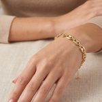 Pulsera de Eslabones Grano de Café Bañada en Oro - Imagen 2