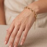Pulsera de Eslabones Ovalados Rolo Gruesos Bañada en Oro para Dama - Imagen 2